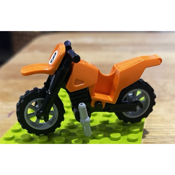 Lego Orange Dirt Bike Motorcycle Minifigure Accessory #8 - Picture 1 of 6
